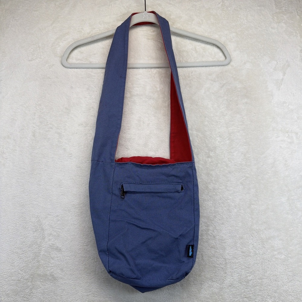 KAVU Reversible Crossbody Shoulder Bag Blue Red Canvas Travel Outdoor